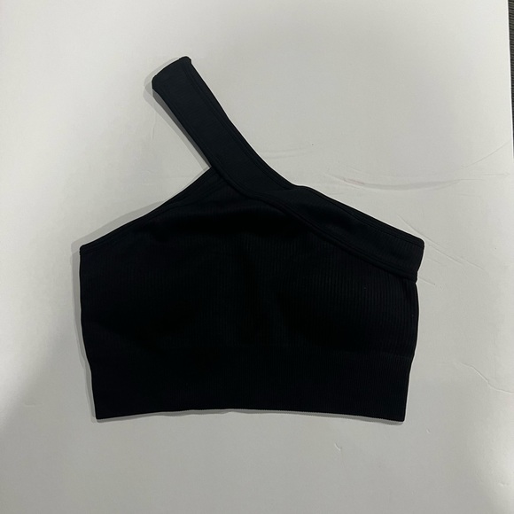 OQQ Workout outfit 2 piece ribbed one shoulder top with high waist leggings - Picture 2 of 6